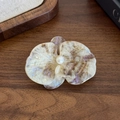 Elegante molletta per capelli a orchidea viola in acetato con dettaglio di perla - Grigio Iridescente