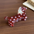 Pinza per capelli a forma di bassotto a pois marrone rossiccio in acetato con motivo retrò - Pinza per capelli / Rosso
