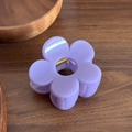 Elegant lavender flower hair claw clip with high-quality resin five-petal design - Large / Purple