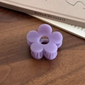 Elegant purple flower hair claw clip with glossy finish for a stylish updo hairstyle - Small / Purple
