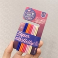 Set de 10 gomas para el pelo de alta elasticidad en 5 colores pastel para peinado mujer - Conjunto Azul Rosa