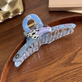 Blue denim texture hair claw clip with dalmatian cartoon and Cute text design - Hat Dog - Streamer