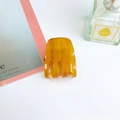 Elegant amber acetate hair claw clip with a glossy finish for a minimalist hairstyle - Small / Brown