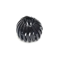 Glossy black bird nest hair ring featuring a retractable design for ponytails - Bright Black