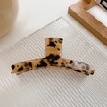 Elegante pinza per capelli grande in acetato tartarugato con finitura lucida per donna - Grande (11.5cm) / Tartarugato Beige