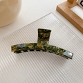 Elegante pinza per capelli grande in acetato con trama marmorizzata verde e marrone - Grande (11.5cm) / Verde Palazzo