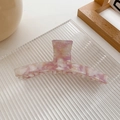 Pinza per capelli in acetato con sfumatura marmo rosa per capelli folti su vassoio - Grande (11.5cm) / Viola chiaro floreale