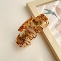 Elegant tortoise shell large hair claw clip with iridescent shell flakes for thick hair - 9.8cm / Brown Pattern Colorful