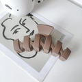 Matte coffee brown hair claw clip in a minimalist geometric design for thick hair - Brown