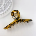 Elegant tortoise shell patterned hair claw clip with large crisscross handle design - Coffee Tortoise Shell