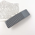 Minimalist 8.5cm checkerboard hair clip with black and white acetate finish for women - Large / Black White Grid