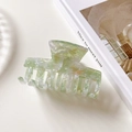 Translucent marble green and white acetic acid hair claw clip for daily styling - Light Green-7.5cm