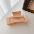 Pince à cheveux rectangulaire orange pêche mate avec design géométrique de 8,5 cm - Rose Pêche Mat (8.5cm)