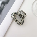 Mini acetate hair claw clip with black and white spotted pattern for stylish hair styling - Leopard Beige Black (4.5cm)