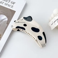 Cute puppy shaped acetate hair claw clip with black spotted pattern on cream white base - Cream Black Spotted (Dalmatian)