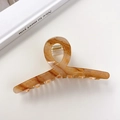 Eleganter bernsteinfarbener Schildpatt-Haarclip aus Acryl mit Kreuzgriff-Design - Wasserkaffee - 10.5cm