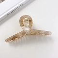 Large marble pattern acrylic hair claw clip with beige finish and subtle glitter - Starry Sky Gray - 10.5cm