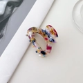 Mini molletta per capelli in acido acetico con motivo artistico arcobaleno sfumato - Colore Cielo Stellato (4.5cm)