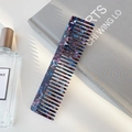 Minimalist acetate hair comb featuring deep purple and blue marble pattern finish - 14.9cm / Blue and Purple