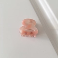 Mini pink marble acetate hair claw clip for women with small marble pattern design - 2.6cm / Metallic Pink