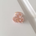 Mini acetic acid hair claw clip with pink and orange marble pattern for girls - 2.6cm / Taro Purple