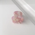 Mini marble pink acetate hair claw clip for girls with a soft pastel aesthetic design - 2.6cm / Floral Light Purple