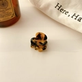Mini acetate hair claw clip with brown tortoiseshell pattern and translucent finish - 2.6cm / Coffee Tortoise Shell