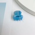 Mini sky blue marble acetate hair claw clip for women with elegant glossy finish - 2.6cm / Aqua