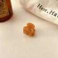 Mini acetate hair claw clip with vintage amber marble pattern for elegant styling - 2.6cm / Light Coffee