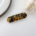 Classic tortoiseshell pattern rectangular hair clip on a minimalist white ceramic tray - Spring Clips / Coffee Tortoise Shell
