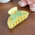 Pinza per capelli in acetato giallo con fiocco verde chiaro per acconciature - Giallo