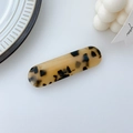 Minimalist tortoiseshell hair clip in beige acetate with dark brown spot pattern - Spring Clips / Beige Tortoise Shell