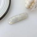 Minimalist marble pattern hair clip in cream and light grey finish with spring closure - Spring Clips / Iridescent White