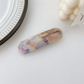 Vintage oval acetate hair clip featuring purple marble pattern with glossy finish - Spring Clips / Metallic Purple