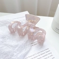 Medium wavy hair claw clip with elegant pink marble acetate finish for women - 8cm / Phantom Purple