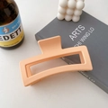 Matte orange rectangular 13cm oversized hair claw clip for women's hairstyles - Korean Pink - 13cm