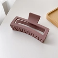 Pinza de pelo rectangular mate en elegante color pasta de frijol oscuro para mujer - Violeta