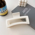 Matte weiße rechteckige Haarklammer im minimalistischen 13cm Oversize-Hohl-Design - Altweiß-13cm