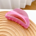 Pinza per capelli in acetato rosa marmorizzato con scritte dorate per acconciature - Rosa Coreano Lucido