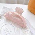 Pink marbled acetate hair claw clip with elegant semi-circle arch design - 8.5cm / Phantom Pink