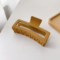 Pinza de pelo rectangular mate en color amarillo mostaza de 13cm para pelo grueso - Amarillo Cerámico
