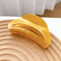 Elegante molletta per capelli in acetato ambrato con marchio dorato Creation France - Giallo Oro Lucido