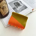Elegante tweekleurige haarklem van acetaat in oranje en olijfgroen voor dames - 6cm / Oranje & Geel Patchwork