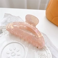Elegant semi-circular iridescent pink acetate hair claw clip with pearlescent finish - 8.5cm / Iridescent Orange