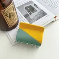 Minimalistische geometrische haarklem in geel en groenblauw tweekleurig acetaat - 6cm / Cyaan en Geel Splitsen