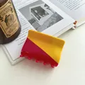 Minimalist acetate hair claw clip featuring stylish yellow and rose red color blocking - 6cm / Red And Yellow