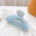 Iridescent light blue acetate hair claw clip with a semi-circular design for women - 8.5cm / Fantasy Blue
