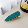 Pasador de pelo en forma de gota azul lago con base de metal dorado para peinados - 6cm / Verde Lago