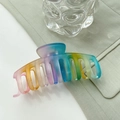 Matte rainbow gradient resin hair claw clip with colorful transitional pastel hues - Dragon Bone Style (10.5cm)