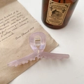 Medium size pearlescent lotus pink acetate hair claw clip for elegant hair styling - Ribbon Style / Dreamy Light Purple